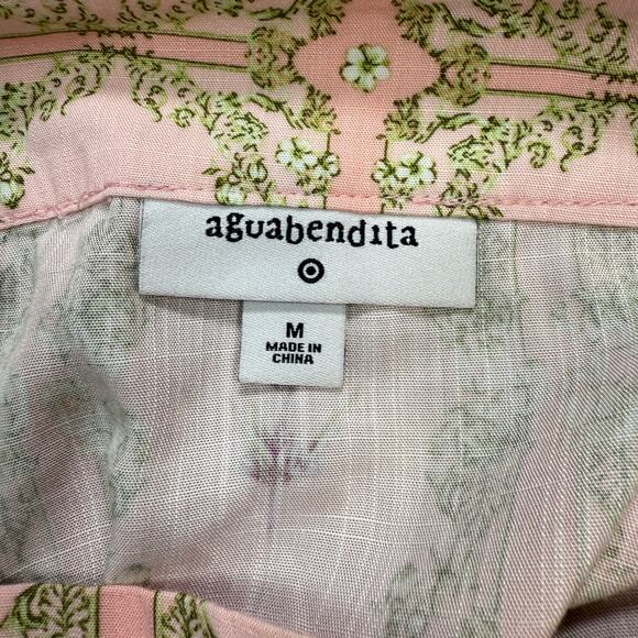 Women's Aguabendita for Target Pale Pink Floral Sundress Ruffle Bottom Size M - Picture 3 of 9